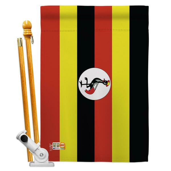Cosa 28 x 40 in. Uganda Flags of the World Nationality Impressions Decorative Vertical House Flag Set CO4122959